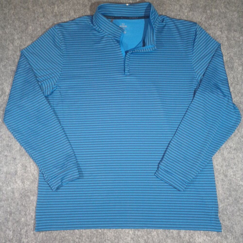 Under Armour Argyle/Diamond Blue Long Sleeve Quarter Zip Pullover Mens XL